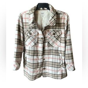 Kenzie Jeans Women's Plaid Button Up Shacket